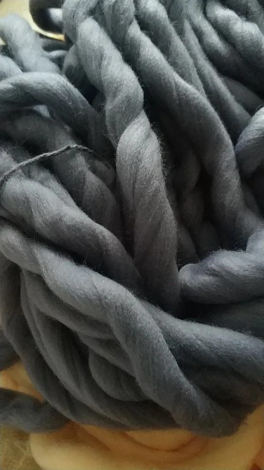Y1-16 dark gray ZENGIA супер громоздкая Рука вязание шерсть-ровинг вязаное одеяло мохнатая шерстяная пряжа супер толстая пряжа для вязания/крючком/ковер/шапки - Цвет: Y1-16 dark gray
