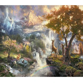 

Deer in the forest Animals DIY Coloring By Numbers On Canvas Oil Painting Picture Wall Art Home Decoration Artwork