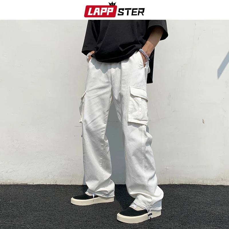 Lappster Men Solid Cargo Baggy Y2k 