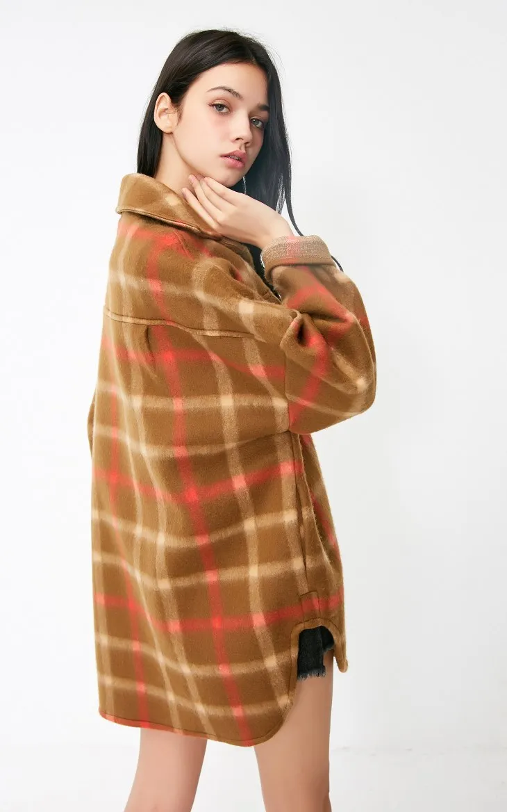 Vero Moda женское осеннее клетчатое пальто карманами свободного кроя куртка женская | 318409503