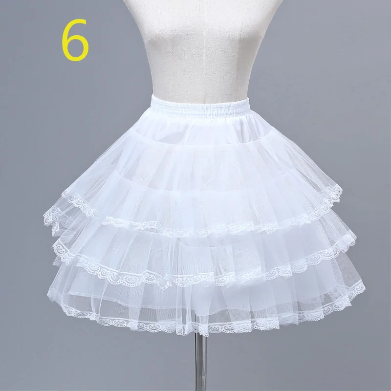 NO.6 short petticoat E JUE SHUNG Свадебная Нижняя юбка кринолин короткое платье маскарадная юбочка маленькая ярусная юбка для девочек - Цвет: NO.6 short petticoat