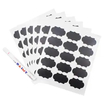 

6PCS glass bottle label sticker small blackboard label decoration message blackboard paper glass, paper, plastic