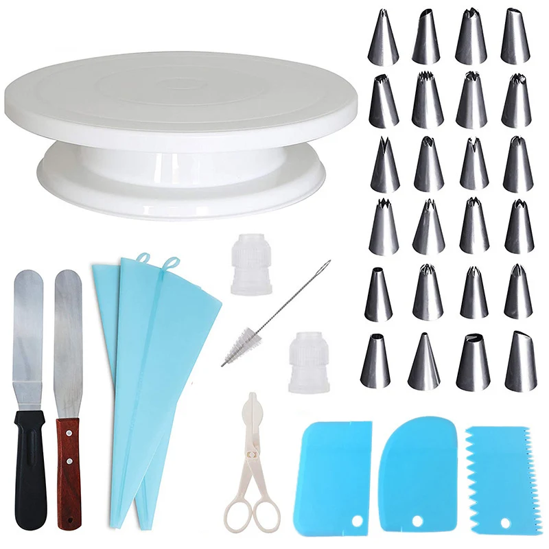  36 PCS/Set Cake Mounting Tool DIY Cake Production Piping Nozzles Spatula Pastry Bags Scraper Conver