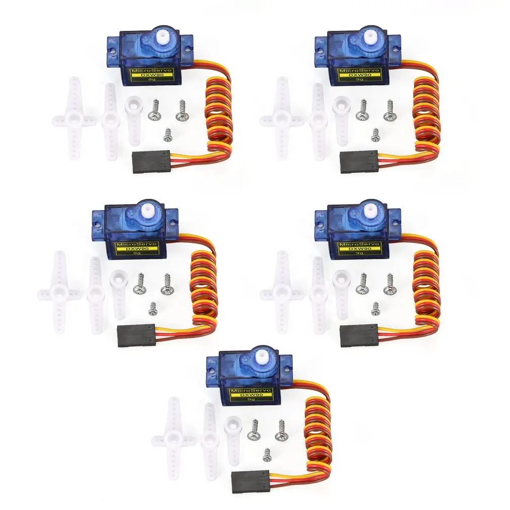 

5pcs/lot New 9G Micro / Mini Servos + Horns For rc Helicoper Airplane better than SG90 Free Shipping