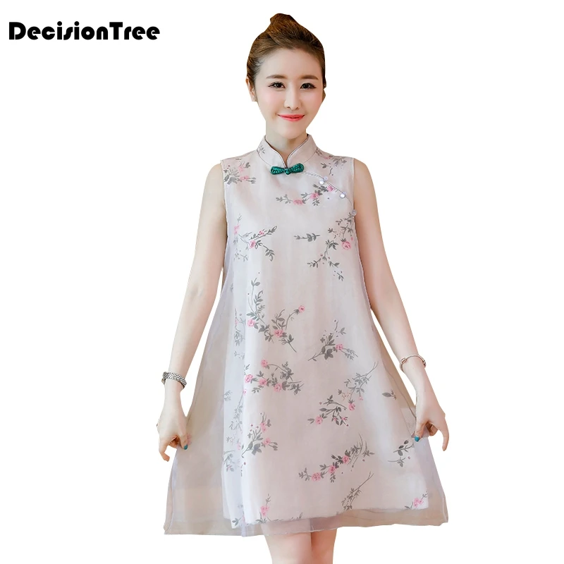 

2019 classic style cheongsam dress short sleeve antique black cheongsam women flower printing vietnam long aodai dress