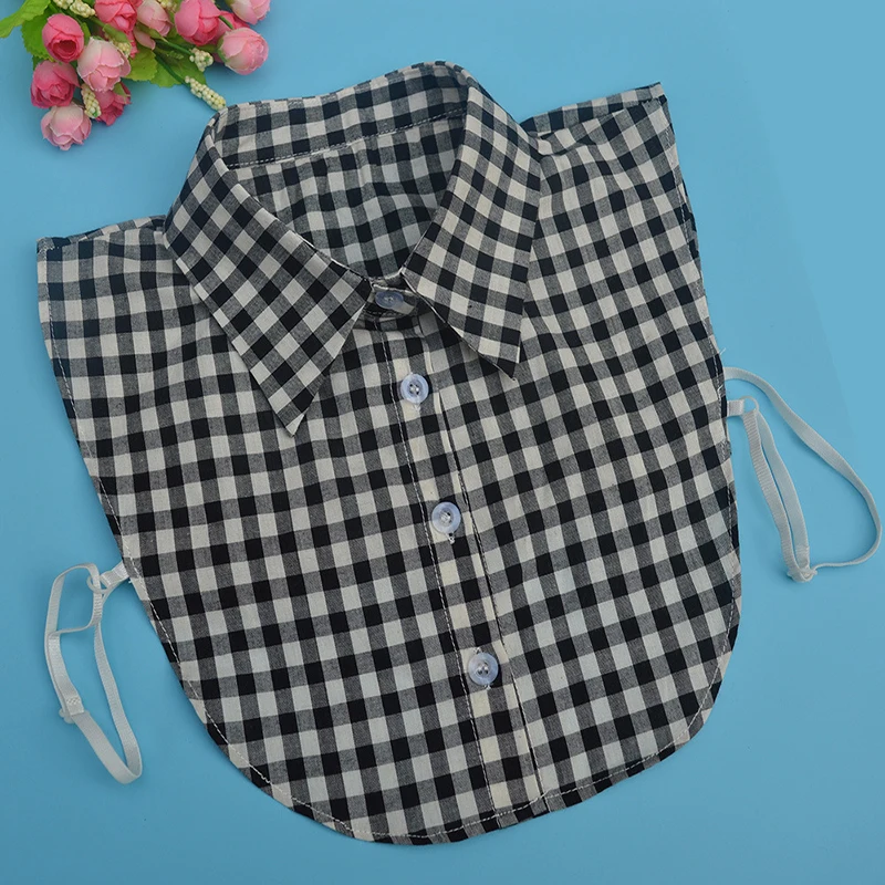 Модные женские аксессуары, винтажные кружевные однотонные топы и блузки для отдыха, шифоновые блузы Harajuku Feminina - Цвет: BlackPlaid