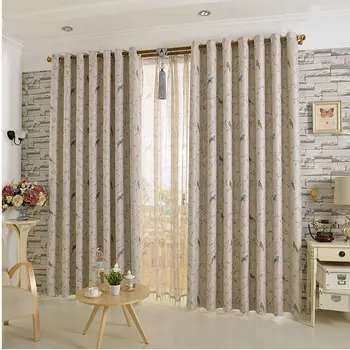 

New Arrival Room Darkening Printing Flower And Bird Curtain For Living Room Bedroom Blackout Free Shipping for Home Decoration