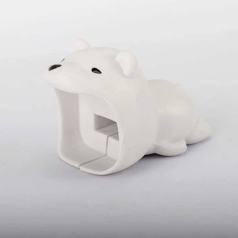 Polar bear QMXD 1 шт. милый кабель для защиты от укусов животных для iphone, зарядный шнур, аксессуар для телефона, держатель, без розничной упаковки - Цвет: Polar bear