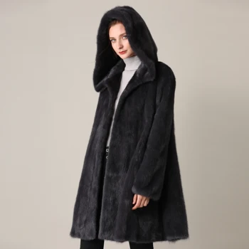 

Real mink fur coats New style fashion real natural mink stand Collar good quality mink fur Coat women natural Coats