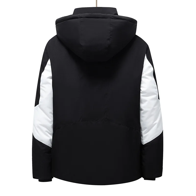 2021 New Winter Mens Parka Jackets Waterproof Warm White Duck Down Jacket Men Thick Casual Hooded Puffer Coat Patchwork Outdoor 2
