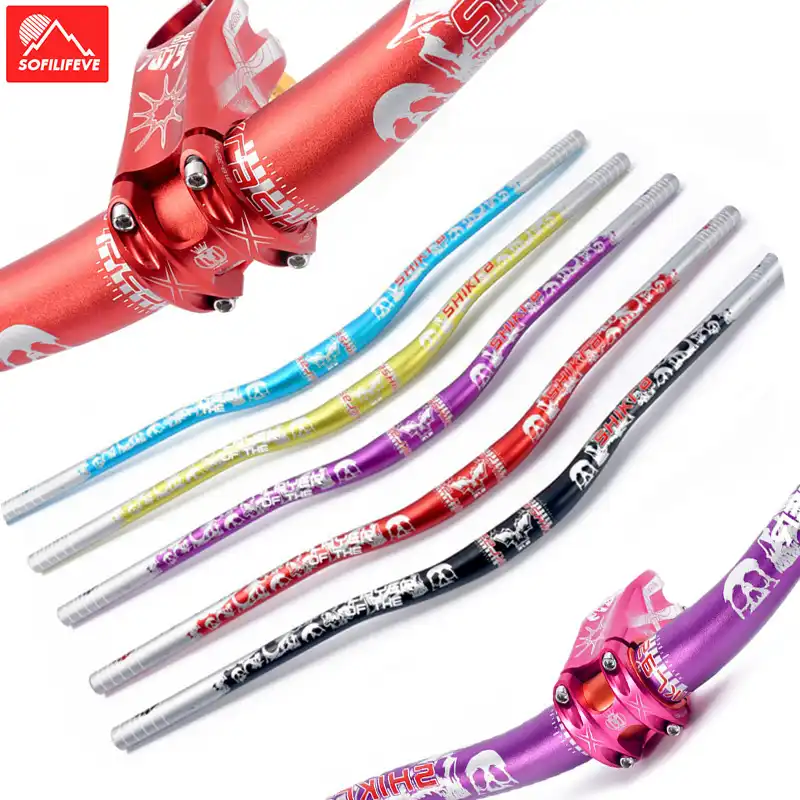 purple mountain bike handlebars