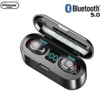 Bluetooth наушники V5.0 для IPhone Android samsung Bluetooth наушники светодиодный дисплей с 2000 мАч Внешний аккумулятор гарнитура