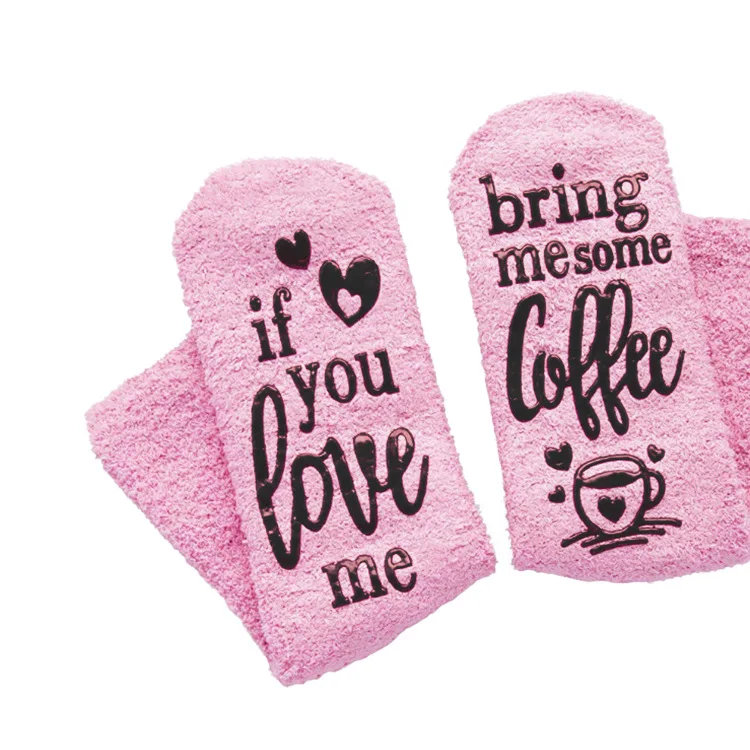 Персональный подарок, если вы можете прочесть это, подарочные носки «Bring Me Wine/coffee» в подарочной коробке, теплые толстые вечерние носки кораллового цвета на осень и зиму - Цвет: pink6