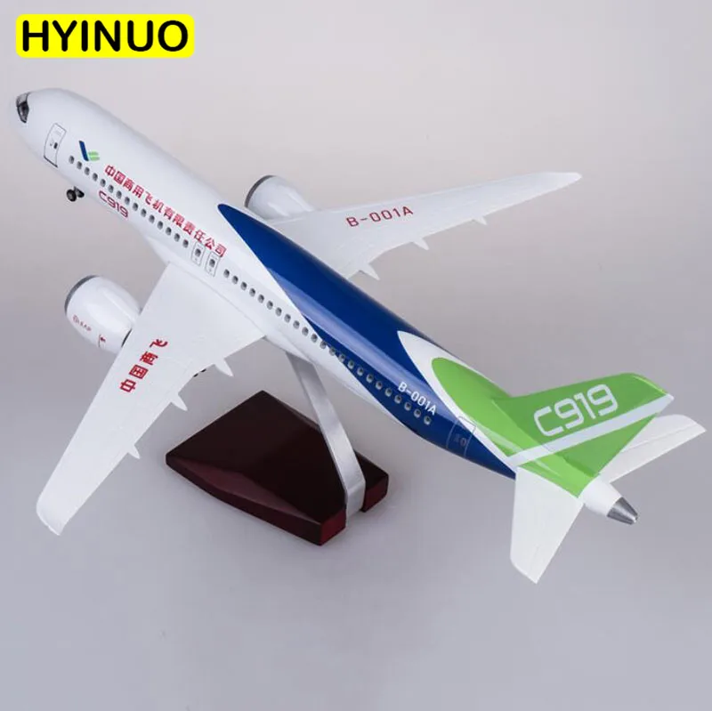 

47CM 1:82 Scale Airplane China Commercial Aircraft C919 Airline Model W Light & Wheel Diecast Plastic Resin Plane Collection Toy