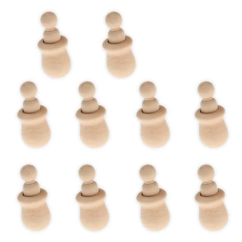 

10Pcs Manual DIY Wooden Doll Hand-Painted Puppet Desktop Decoration DIY Home Decoration Doll Decoration Christmas Gift
