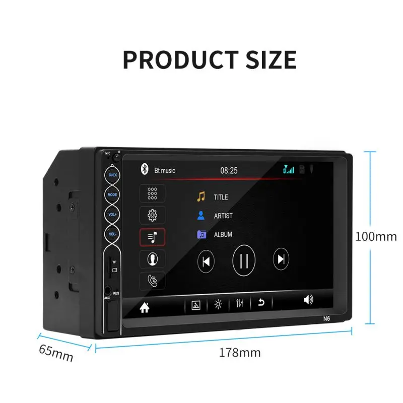MP5 Авто медиаплеер USB Bluetooth аудио автомобильный Радио Multimidia MP5 12 в FM HD 7 дюймов экран стерео Ra