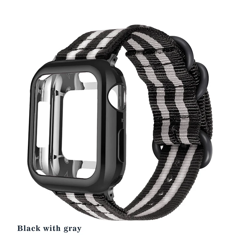 Нейлоновый спортивный ремешок+ чехол для apple watch 5, 4, 3, 2, 1 серия 42 мм, 44 мм, ремешок для Iwatch 38 мм, 40 мм, чехол для наручного браслета, аксессуары