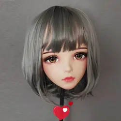 (Wan-02) Женская милая девушка Смола половина головы кигуруми BJD глаза кроссдресс в стиле японского аниме маска Лолиты с глазами и париком