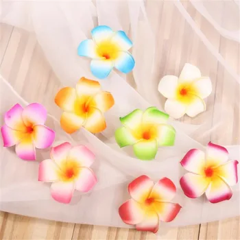 

100Pcs Fake Foam Flower Heads 7cm/2.76" Artificial Frangipani for Home Wedding Wrist Flower Bridal Bouquet Accessories 8 Colors