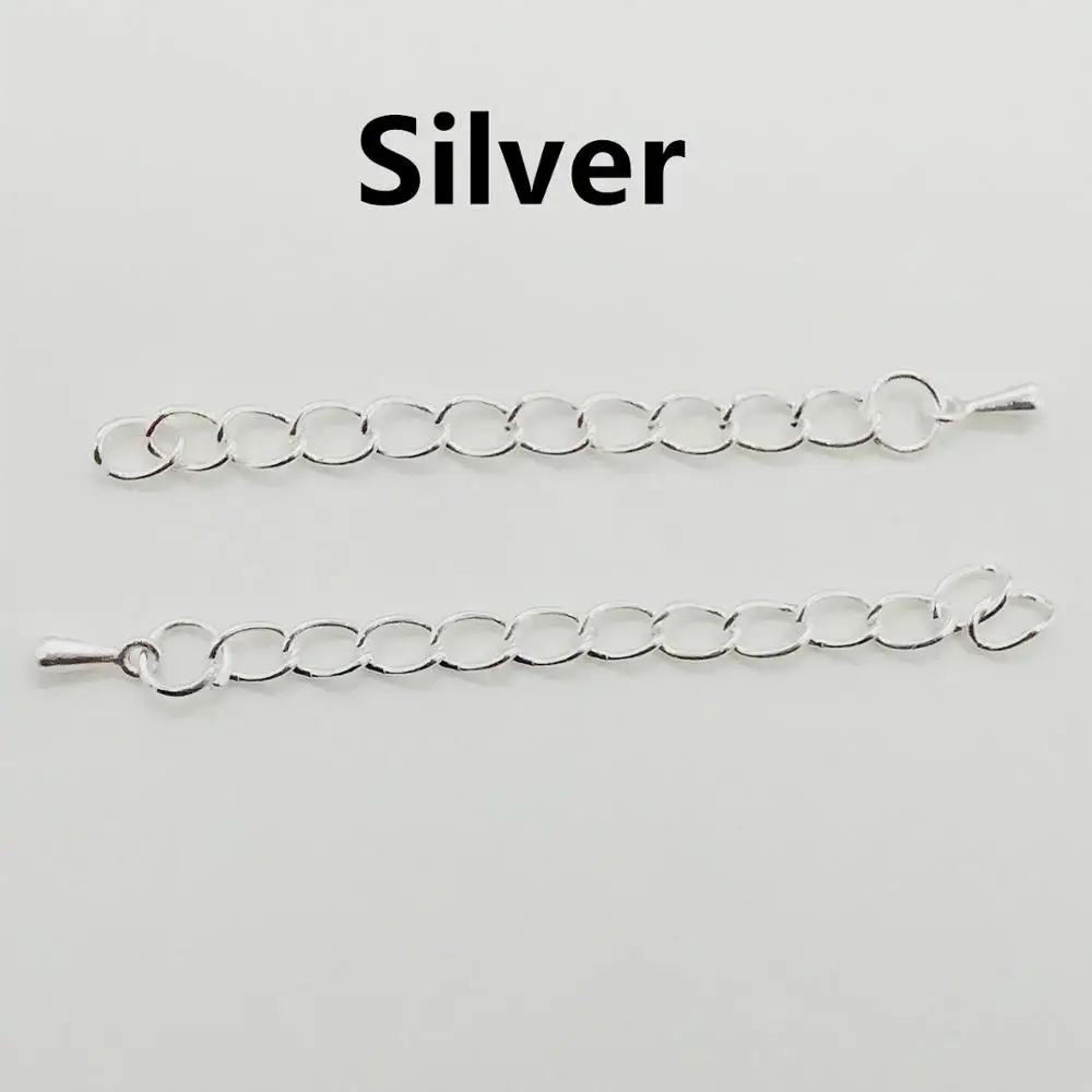 Silver 20 шт./лот, 5 см, 7 см, расширенный тон, удлиненная Хвостовая цепочка, застежка-карабин, разъем для самостоятельного изготовления ювелирных изделий, браслет, ожерелье - Цвет: Silver