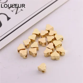 

200Pcs Hole Love Heart Shape Spacer Beads CCB Beads End Capsfor DIY Craft & Jewelry Making Findings Charm Beads