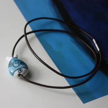 

Ab Jindezhen Green Thing Hand Blue And White Necklace Paragraph Bestie Clavicle Chain 14 Literature Wind