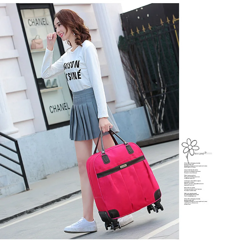 Женская дорожная сумка для багажа, сумки на колесиках для девочек, водонепроницаемые сумки на колесиках, чемодан на колесиках, аэродинамический рюкзак