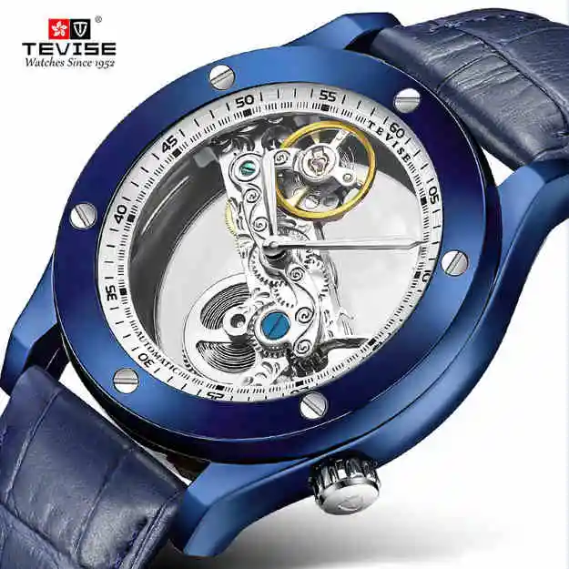 

Mens Watches TEVISE Automatic Mechanical Transparent Tourbillon Watch Men's Brand Fashion Luxury Male Clock Relogio Masculino