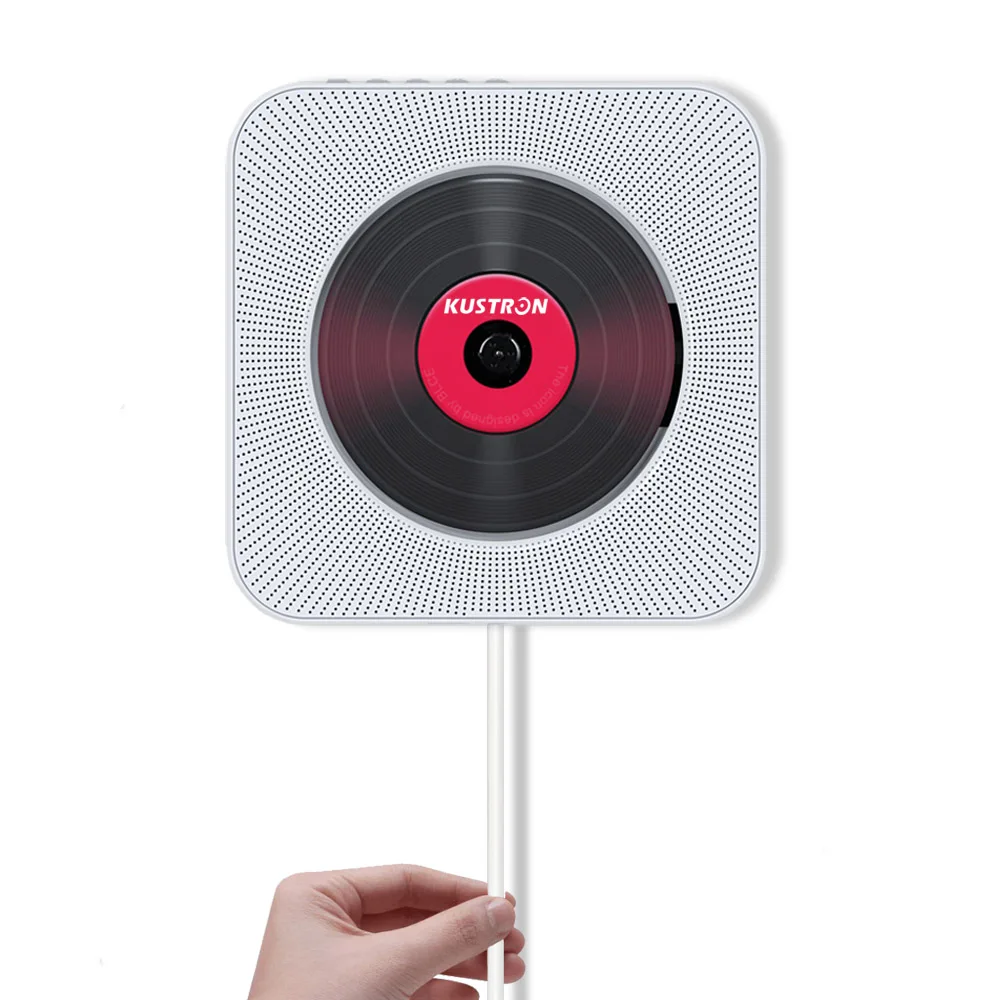 

Wall Mounted Bluetooth cd player, Pull Switch with Remote HiFi Speaker USB Drive Player Headphone Jack AUX input/output