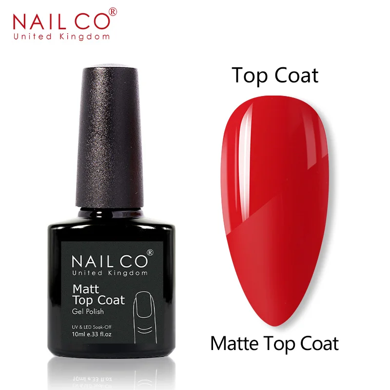 NAILCO 10ML matte top for nails gel polish top coat UV gel no wipe Semi-permanent nail polish Top without sticky layer base coat