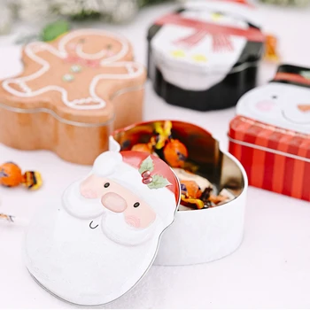 

Christmas Tree Gift Box Party Gift Iron Box Container Supplies Navidad Scented Tea Biscuits Nut Box