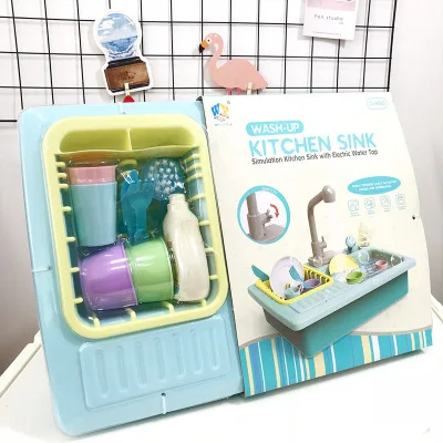 Мини-детская игра-симулятор, игрушки для дома, Электрическая Мойка воды, кухонная электрическая детская игрушечная микроволновая печь - Цвет: F
