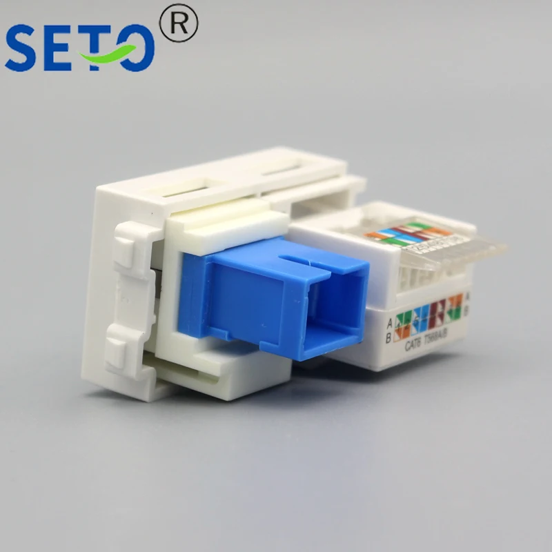 SeTo волоконно-оптический модуль SC Gigabit RJ45 Cat6 сетевой модуль Lan разъем Keystone для настенной пластины разъем