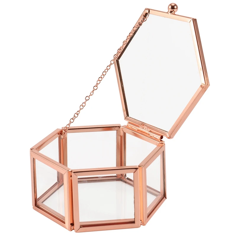 Jewelry Storage Box Antique Flower House Glass Transparent Ring Wedding | Дом и сад