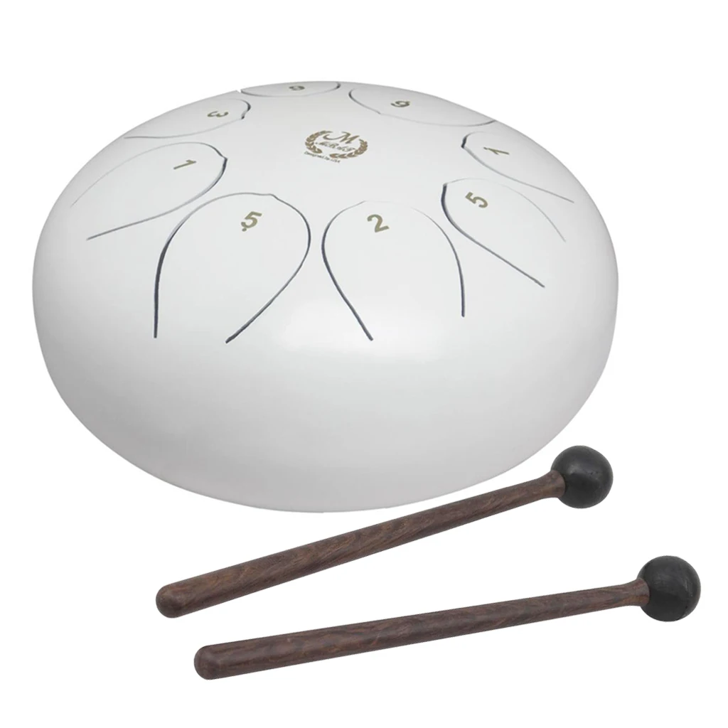 Стальной язык барабан 8 Note ударный инструмент 10 дюймов Handpan барабан с наклейкой барабанные палочки молотки сумка для переноски