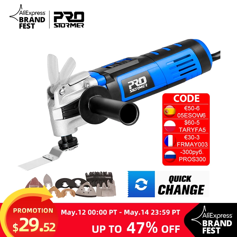 Multifunction Tool Oscillating Multi-Tools Variable Speed Renovator Electric Home Decoration Trimmer Electric Saw by PROSTORMER