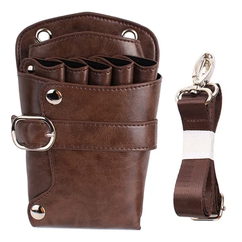 

Shoulder Pouch Barber PU Adjustable Strap Tool Storage Scissors Waist Pack Bag Hairdresser Casual Rivet Waterproof Holder