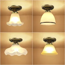 Plafonnier à fleurs Style rétro américain et européen, luminaire décoratif d'intérieur, idéal pour un couloir, un couloir, un balcon ou un porche