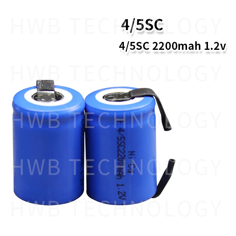 4X Ni-Cd 4/5 SubC Sub C 1,2 V 2200mAh аккумуляторная батарея с Tab-синий цвет