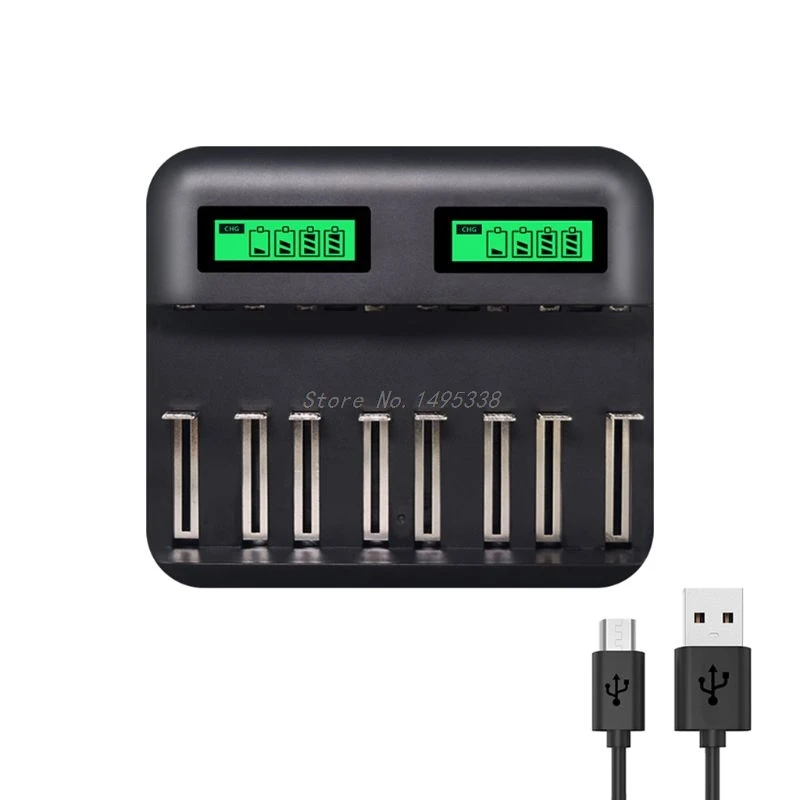 8 слотов Интеллектуальный ЖК-дисплей USB зарядное устройство для AA AAA C D Размер батареи и Прямая поставка