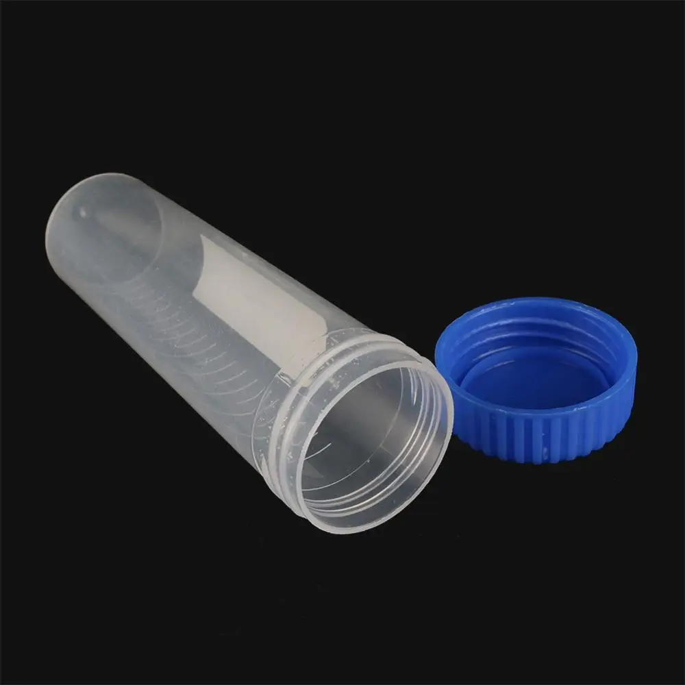 Centrifuge Tube 2Pcs 50ml Plastic Transparent Centrifuge Tube with Scale Free-standing Screw Cap Cone Bottom Laboratory Tool