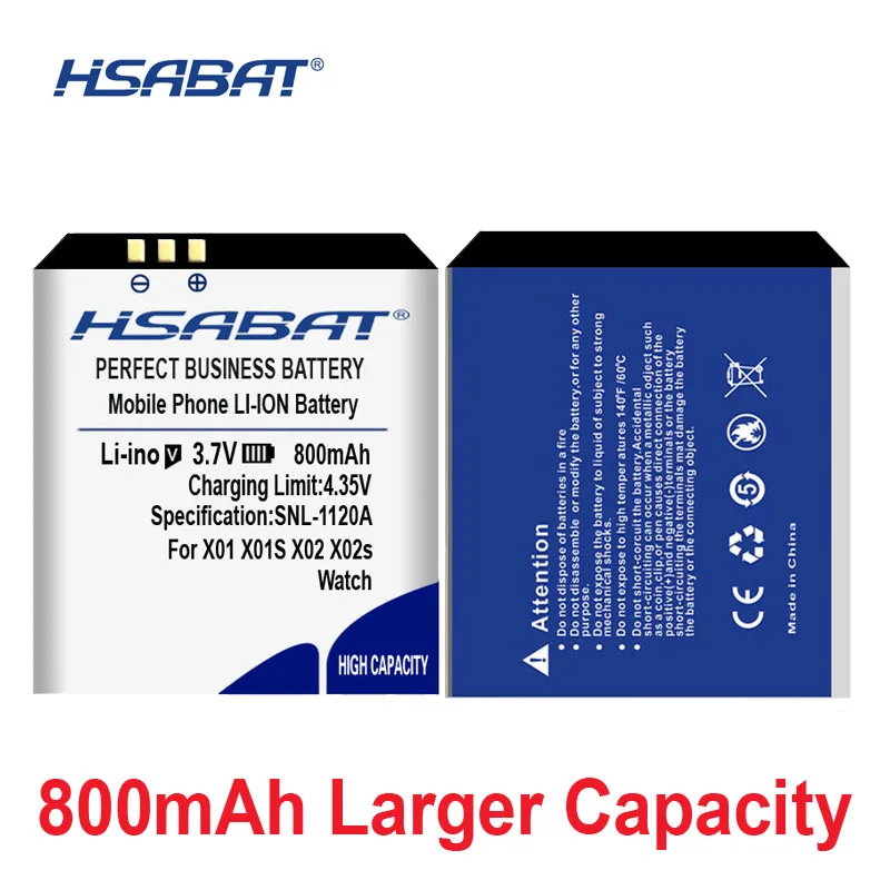 Аккумулятор HSABAT 0 цикл 800 мАч для X01 X01S X86 X02 PW306 A9Plus умные часы высокое