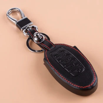 

beler Black PU Leather 5 Buttons Remote Key Cover Case Chain Fit for Nissan Altima Maxima Murano Rogue Sentra Pathfinder Qashqai