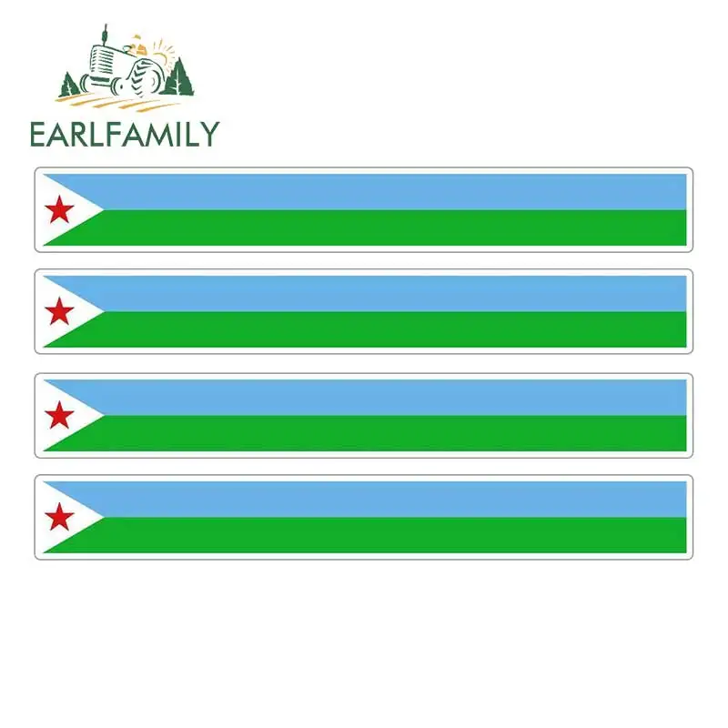 EARLFAMILY 4pcs Car Stripe Motorcycle Racing Flag Sticker Window Decal Bike Moto Tuning Djibouti Stickers | Автомобили и