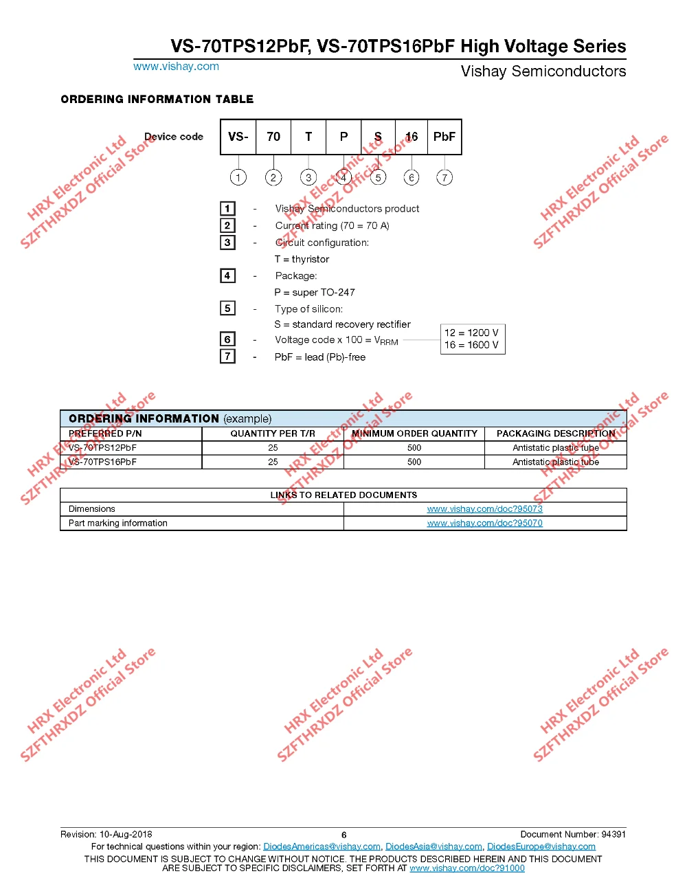 VS-70TPS16PBF супер-247 70TPS16 TO247 70TPS16PBF-247 70A 1600V 1.6KV(5 предмета в комплекте-10 шт