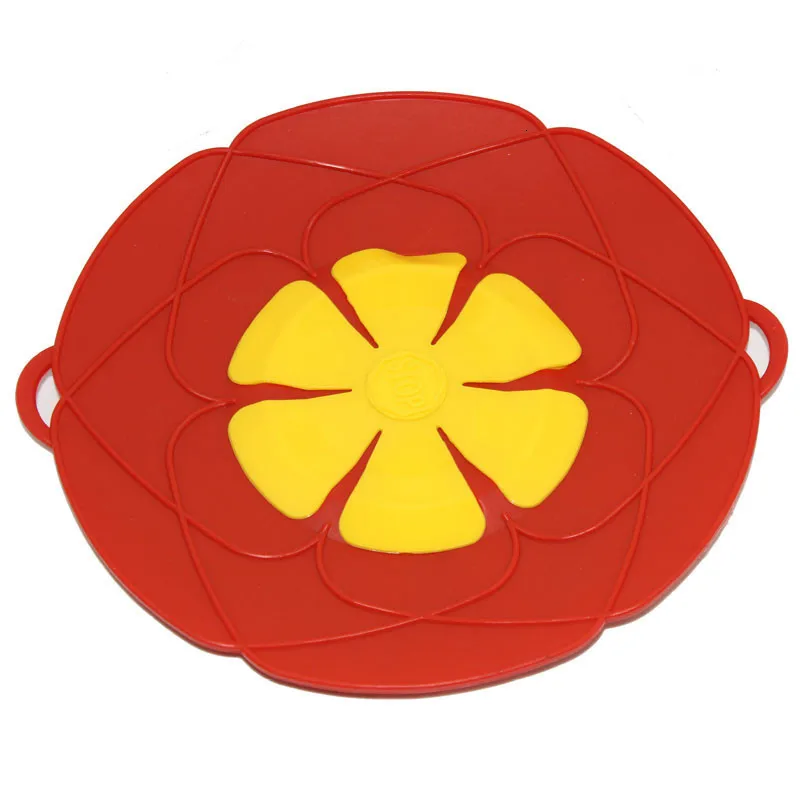 Red Spill Stopper Cover For Pot Pan Kitchen Accessories Silicone lid Cooking Tools Flower Cookware Home Kitchen Accessories Gadgets - Цвет: Red