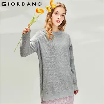 

Giordano Women Sweaters Cotton Plain Ribbed o-neck Pullover Sweater Longer Hem At Back Causal Chompas De Mujer Invierno 05358603