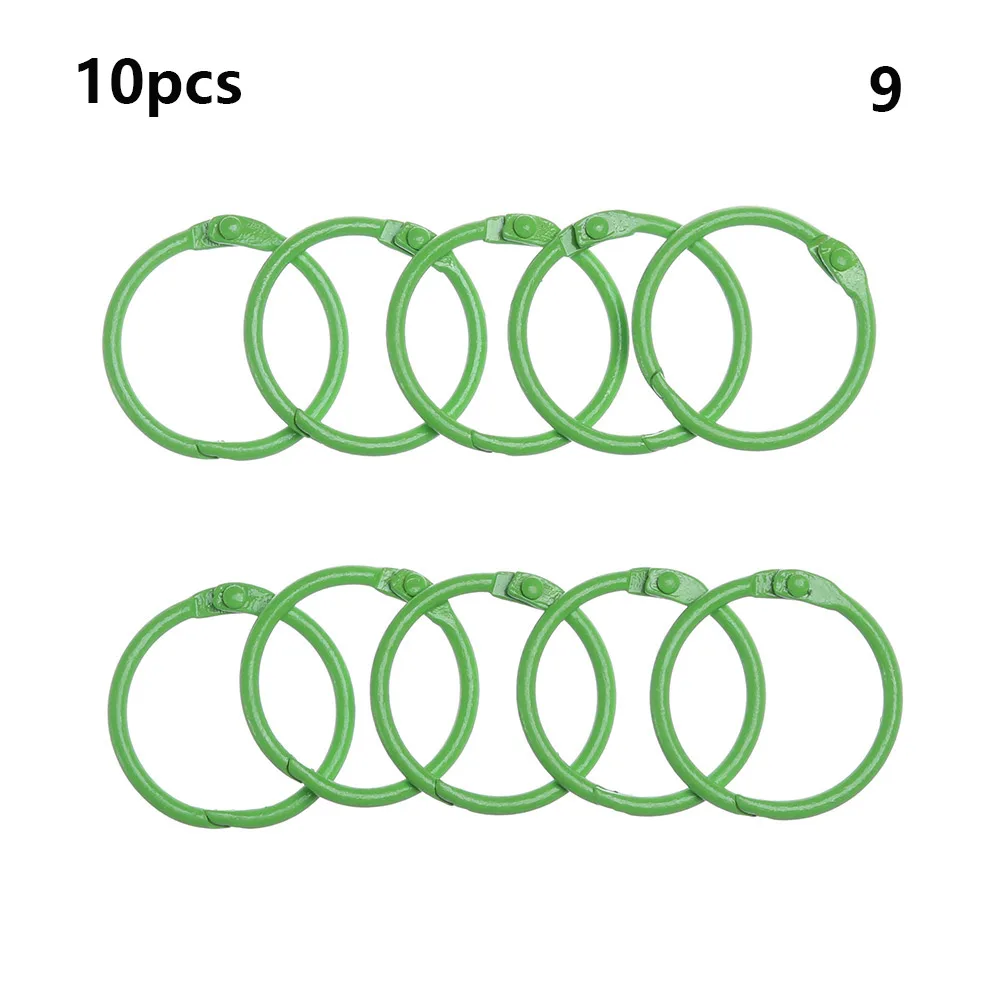 10 шт. металлический брелок ручной работы DIY цвет окрашенный в виде листка кольцо Маленькая книга кольцо Висячие автомобильные брелки связывающие кольца для книг - Цвет: 9