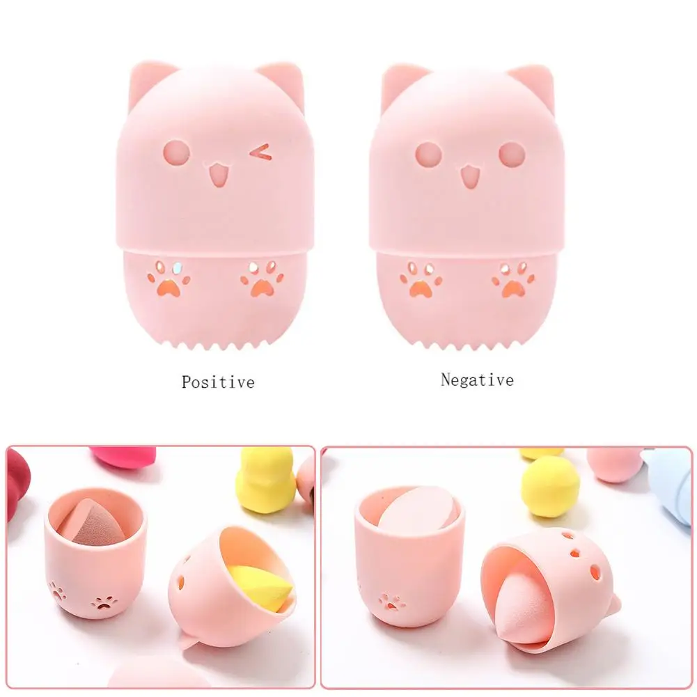 Силиконовый материал косметический слоеный Анти-пыль защитный чехол для переноски переносной кошачий форма макияж яйцо капсула
