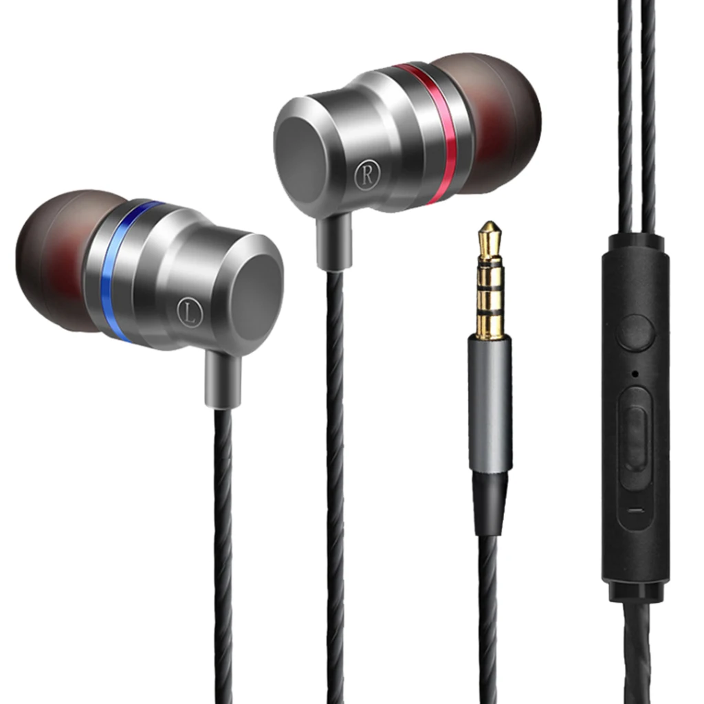 Universal In-Ear Bass Earphones With Microphone & Remote In-Ear Earphone Headset with Mic for Xiaomi Mi 6/8 9 Huawei Earphones